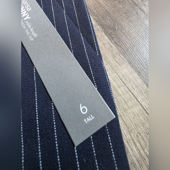 Nwt LOFT MARISA skinny Pinstripe Stripes Navy Blue 6 Tall Pants Classy Business - Picture 9 of 12